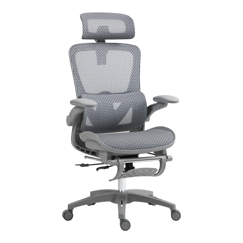 Καρέκλα γραφείου εργασίας Zenyk pakoworld mesh σε grey απόχρωση 63x70x126εκ 1