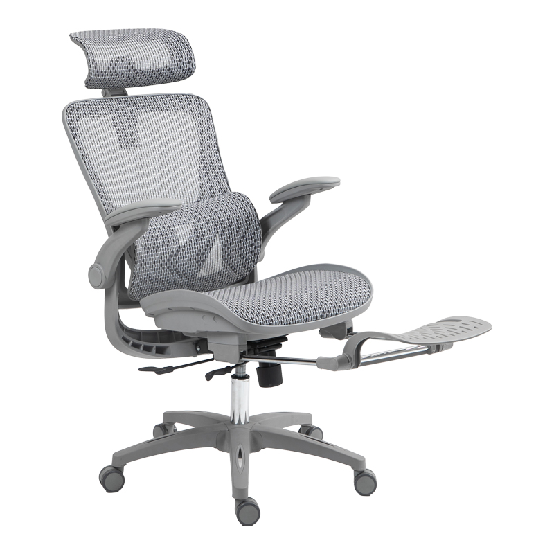 Καρέκλα γραφείου εργασίας Zenyk pakoworld mesh σε grey απόχρωση 63x70x126εκ 4