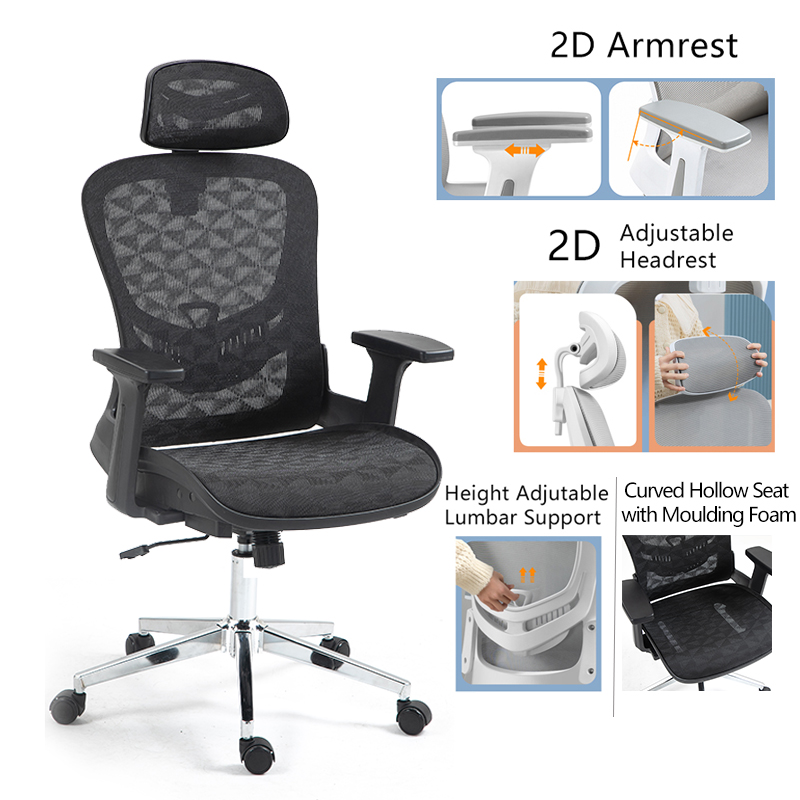 Καρέκλα γραφείου εργασίας Mergi pakoworld μαύρο mesh 62x63x120εκ 2