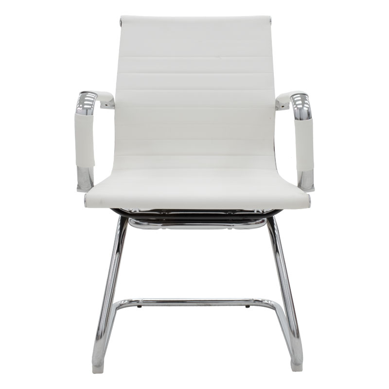 Καρέκλα γραφείου επισκέπτη Valter pakoworld λευκό pu 55.5x48x88εκ 4