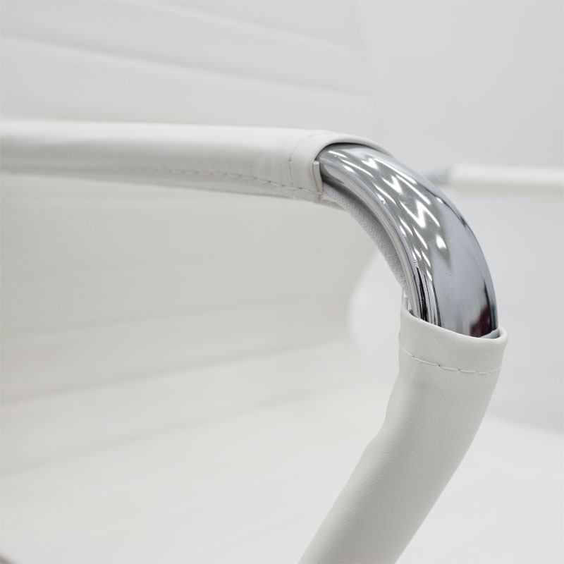 Καρέκλα γραφείου επισκέπτη Valter pakoworld λευκό pu 55.5x48x88εκ 6