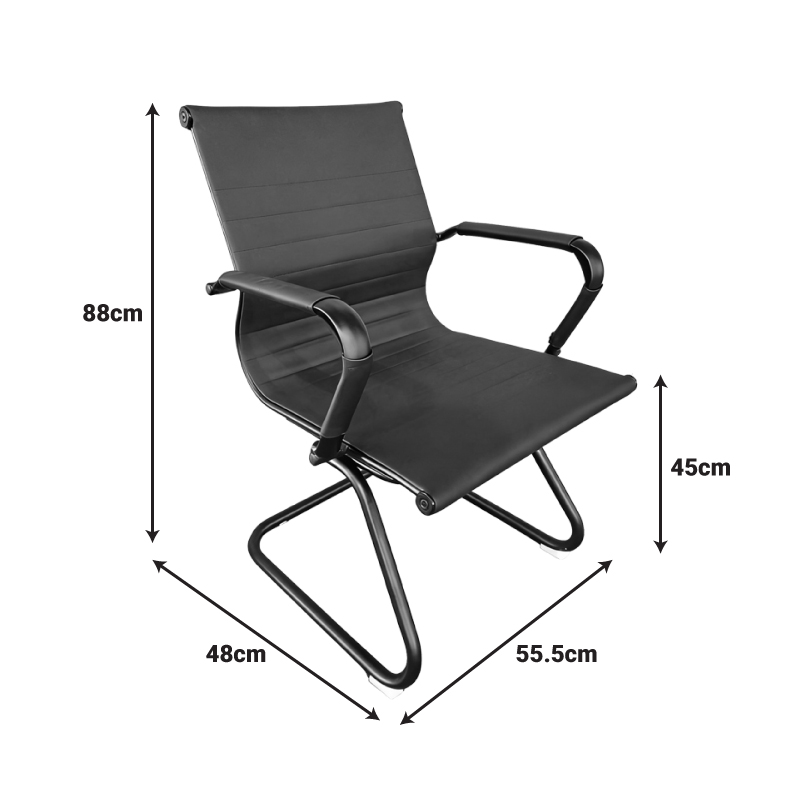 Καρέκλα γραφείου επισκέπτη Valter pakoworld pu μαύρο 55.5x48x88εκ 6