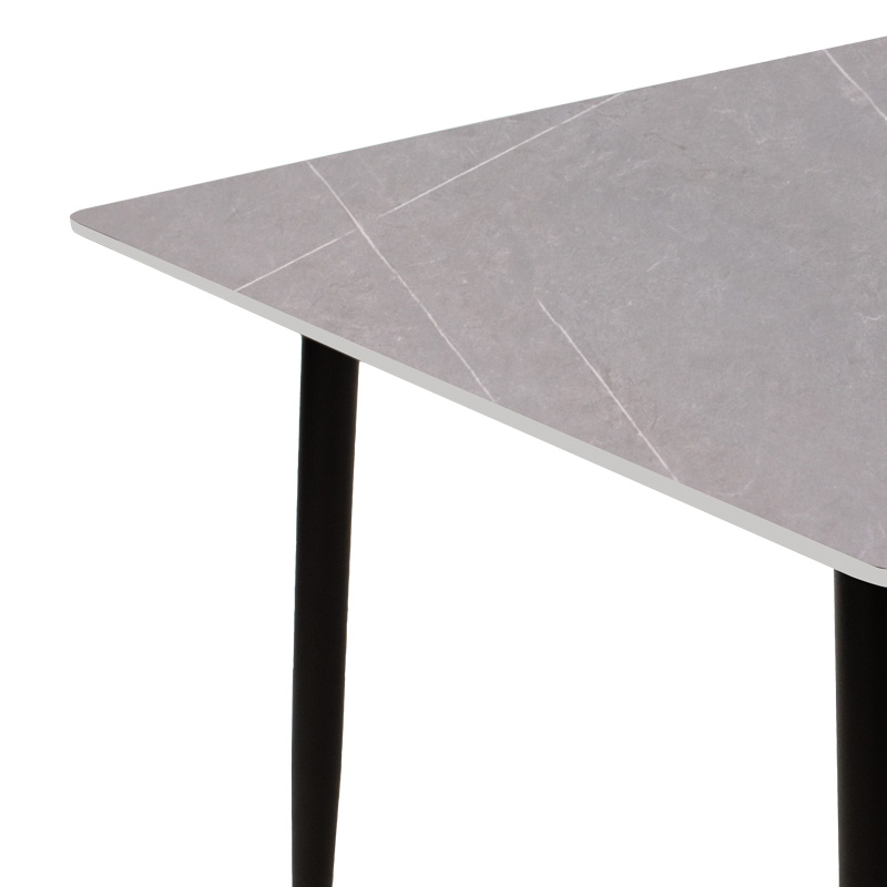 Τραπέζι Gustas pakoworld γκρι μαρμάρου sintered stone-μαύρο μέταλλο 160x80x75εκ 4