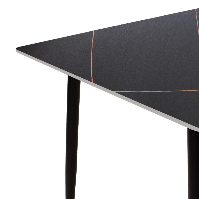 Τραπέζι Gustas pakoworld μαύρο μαρμάρου sintered stone-πόδι μαύρο μέταλλο 160x80x75εκ 4