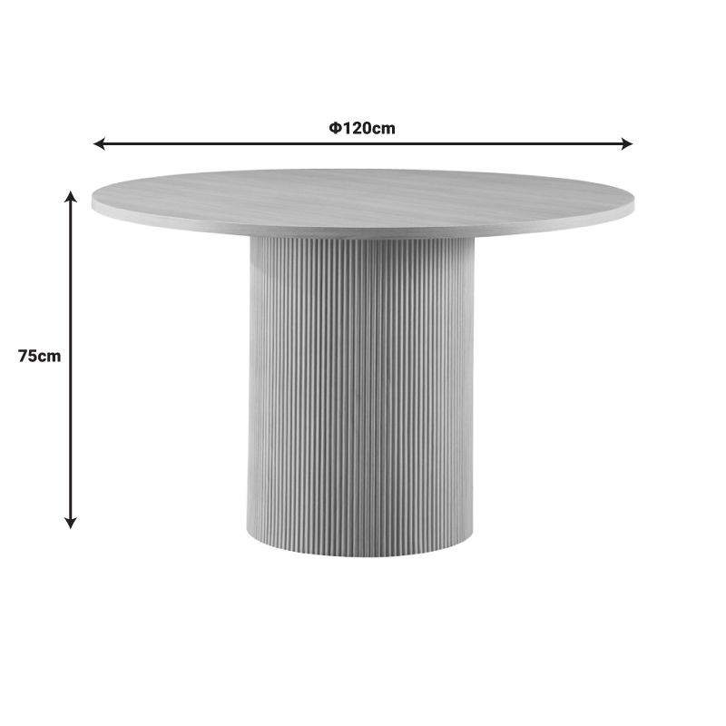 Τραπέζι Mesa pakoworld MDF σε Oak απόχρωση Φ120x75εκ 4