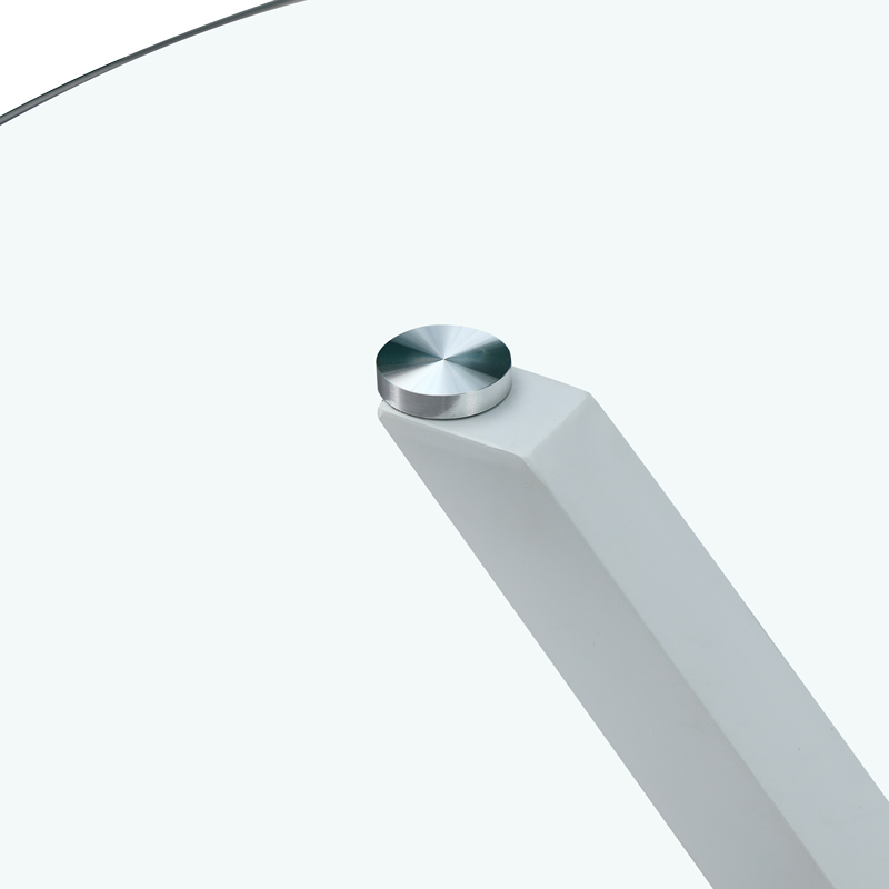 Τραπέζι Tavula pakoworld Γυαλί- Μεταλλικά πόδια σε λευκή απόχρωση Φ120x75εκ 4