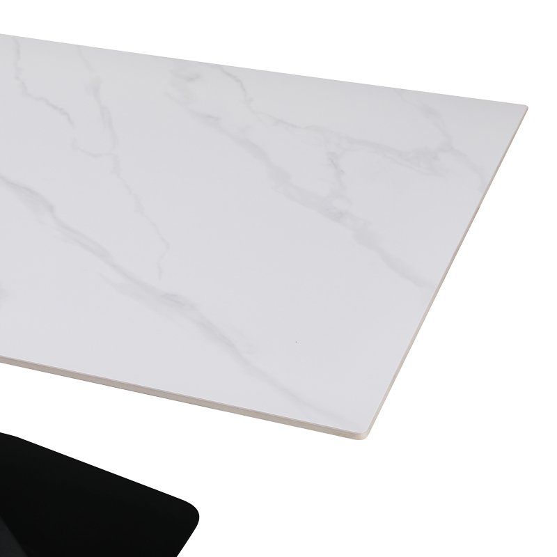 Τραπέζι Tafel pakoworld Sintered stone λευκό με μεταλλικά πόδια σε μαύρη απόχρωση 180x90x76εκ 4