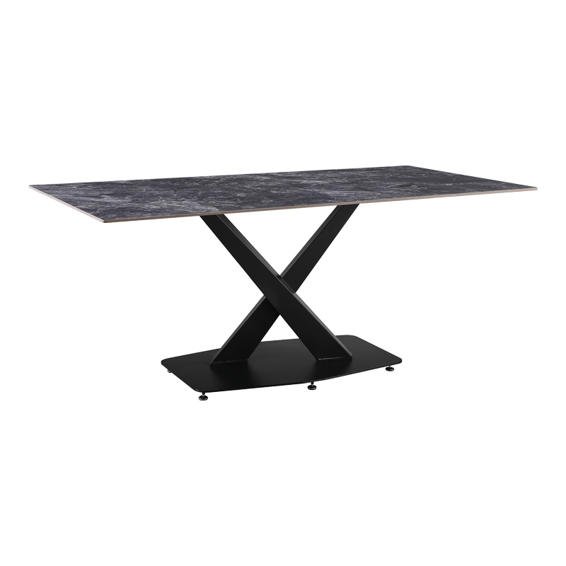 Τραπέζι Tafel pakoworld Sintered stone με μεταλλικά πόδια σε μαύρη απόχρωση 180x90x76εκ 1