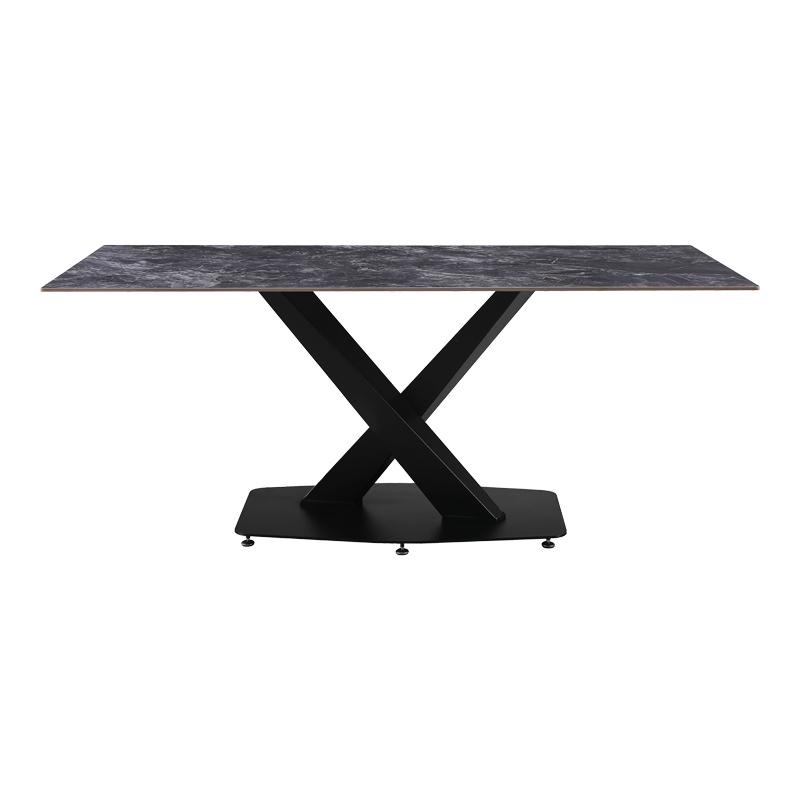 Τραπέζι Tafel pakoworld Sintered stone με μεταλλικά πόδια σε μαύρη απόχρωση 180x90x76εκ 2