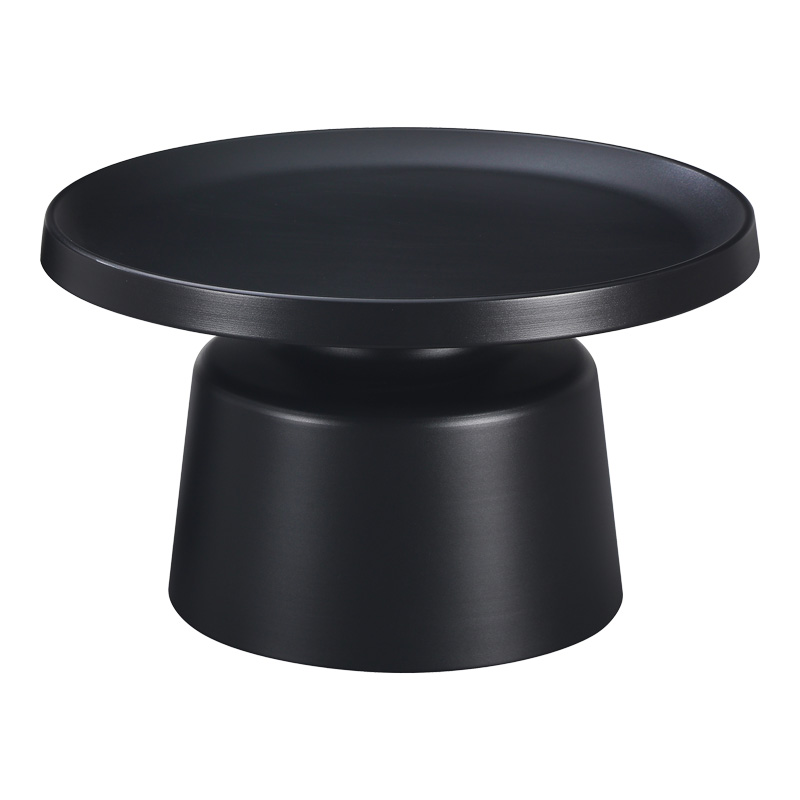 Τραπέζι σαλονιού Ginoze pakoworld μέταλλο σε μαύρη απόχρωση Φ70x41εκ 2