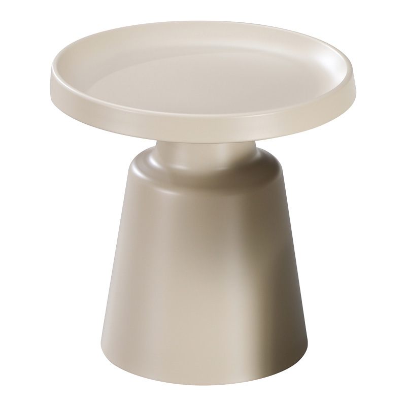 Βοηθητικό τραπέζι Ginoze pakoworld μέταλλο σε cappuccino απόχρωση Φ50x50.5εκ 3