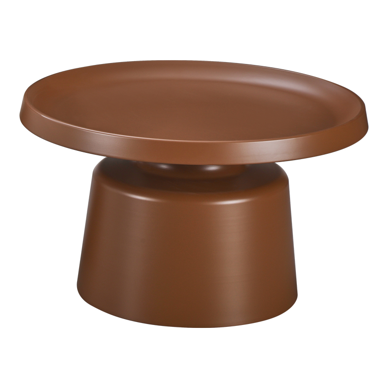 Τραπέζι σαλονιού Ginoze pakoworld μέταλλο σε καφέ απόχρωση Φ70x42,5εκ 3