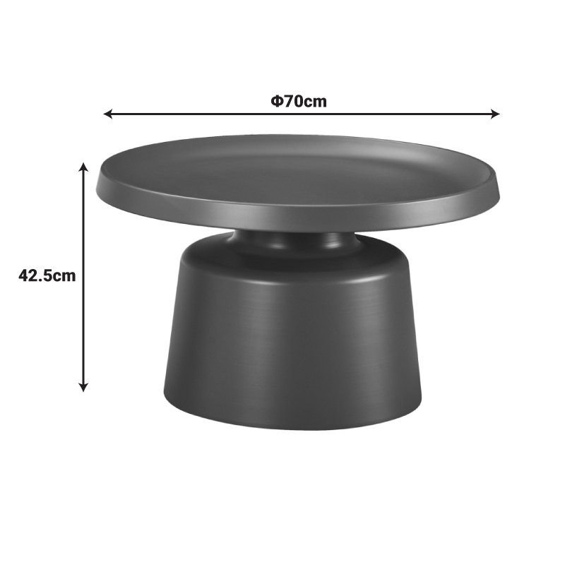 Τραπέζι σαλονιού Ginoze pakoworld μέταλλο σε καφέ απόχρωση Φ70x42,5εκ 4