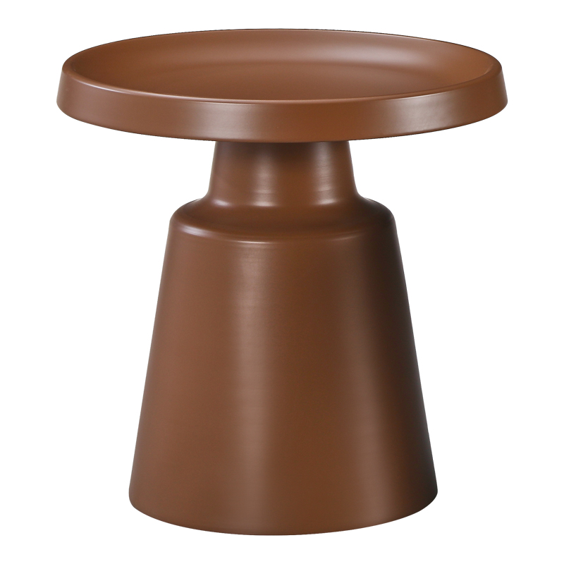 Βοηθητικό τραπέζι Ginoze pakoworld μέταλλο σε καφέ απόχρωση Φ50x50.5εκ 2