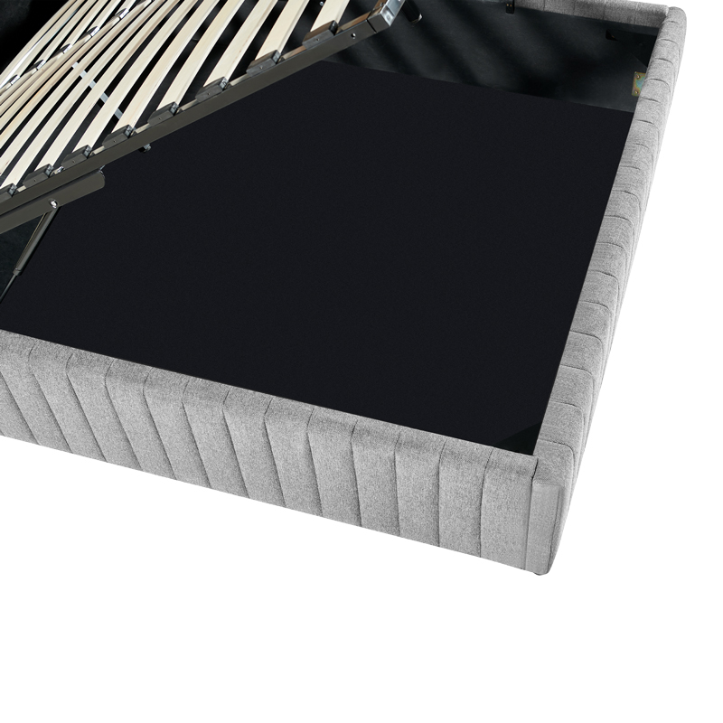 Κρεβάτι διπλό Zilin pakoworld ύφασμα γκρι-μπεζ με αποθηκευτικό χώρο 160x200εκ 7