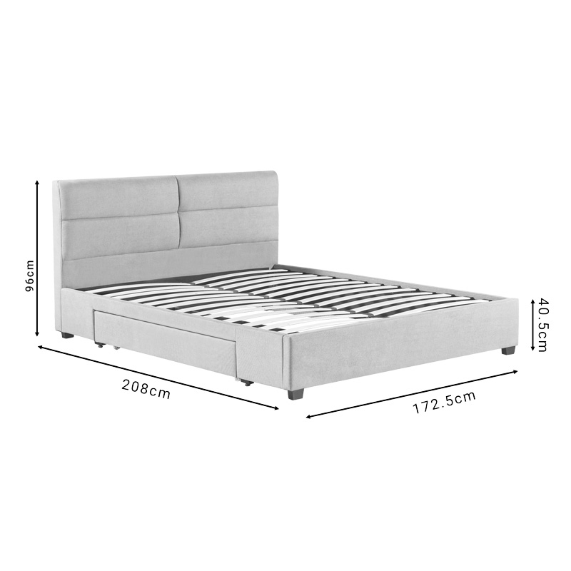 Κρεβάτι διπλό Anay pakoworld με συρτάρι ύφασμα μπεζ 160x200εκ 8