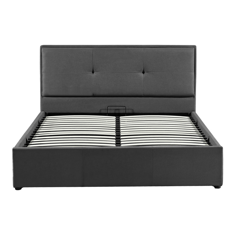 Κρεβάτι διπλό Sonnie pakoworld με αποθηκευτικό χώρο ύφασμα ανθρακί 150x200εκ 6