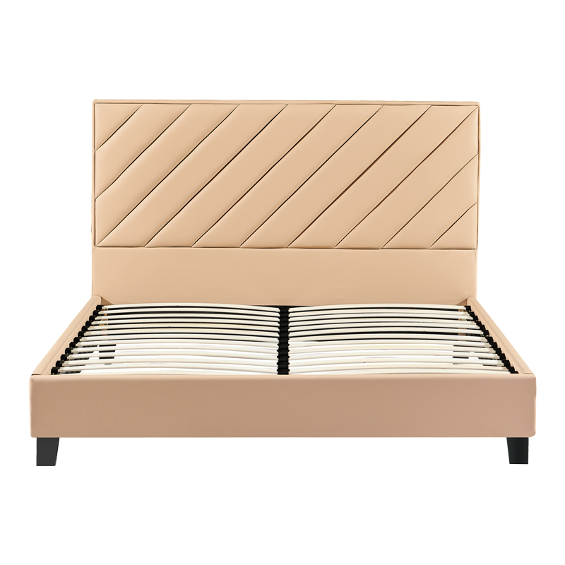 Κρεβάτι διπλό Franky pakoworld pu μπεζ 160x200εκ 5