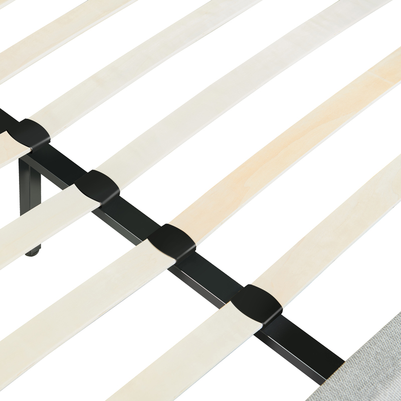 Κρεβάτι διπλό Majus pakoworld ύφασμα ανθρακί 160x200εκ 6