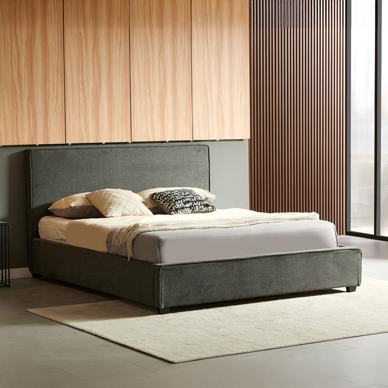 Κρεβάτι διπλό Bedka pakoworld ύφασμα ανθρακί με αποθηκευτικό χώρο 160x200εκ 2