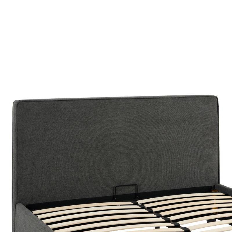 Κρεβάτι διπλό Bedka pakoworld ύφασμα ανθρακί με αποθηκευτικό χώρο 160x200εκ 6