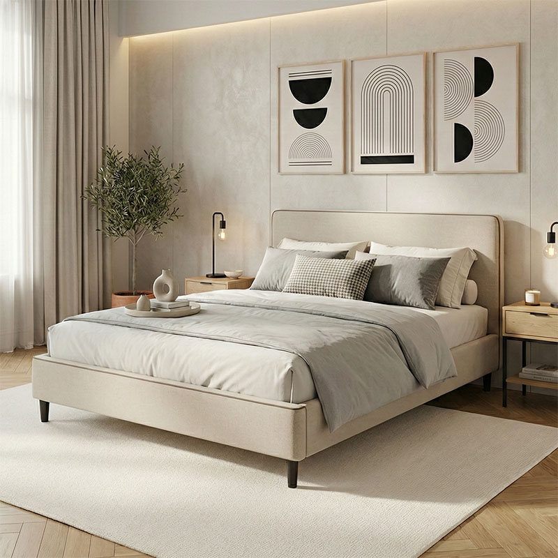 Κρεβάτι διπλό Bedka pakoworld ύφασμα γκρι με αποθηκευτικο χώρο160x200εκ 1