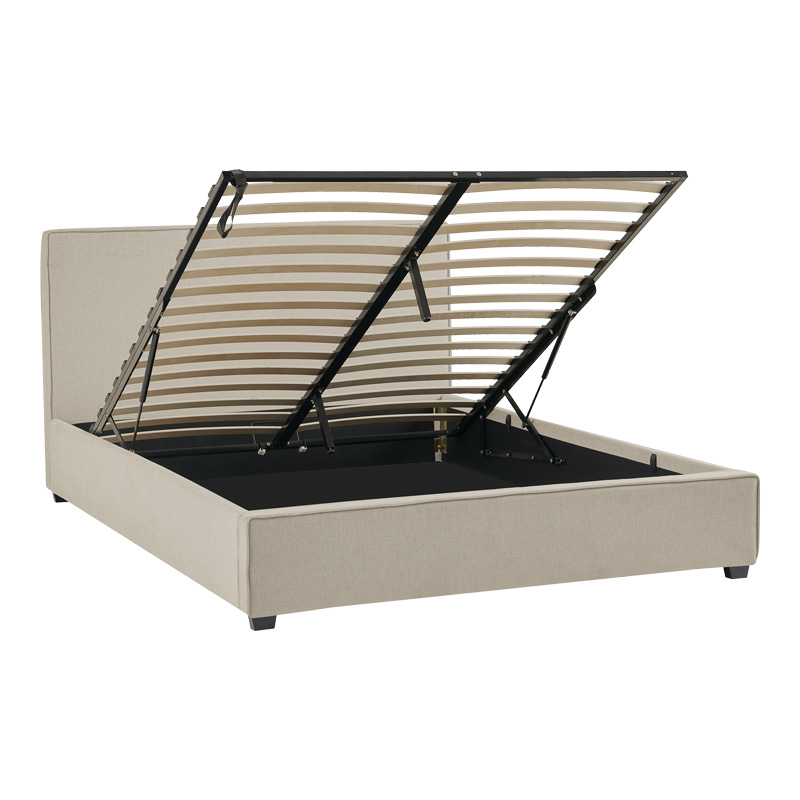 Κρεβάτι διπλό Bedka pakoworld ύφασμα γκρι με αποθηκευτικο χώρο160x200εκ 4