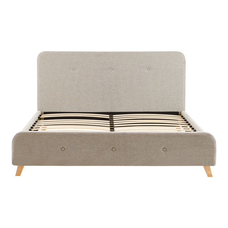 Κρεβάτι διπλό Restel pakoworld ύφασμα γκρι-μπεζ 160x200εκ 4