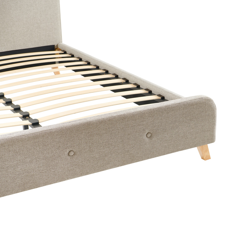 Κρεβάτι διπλό Restel pakoworld ύφασμα γκρι-μπεζ 160x200εκ 5