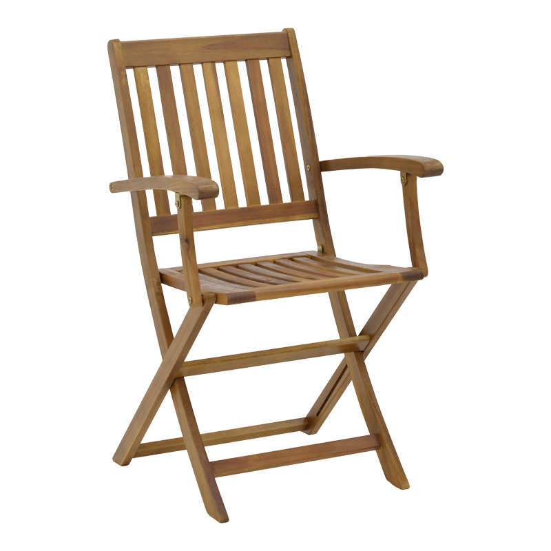 Πολυθρόνα Joter pakoworld πτυσσόμενη ξύλο ακακίας φυσικό 53x60x90εκ 1