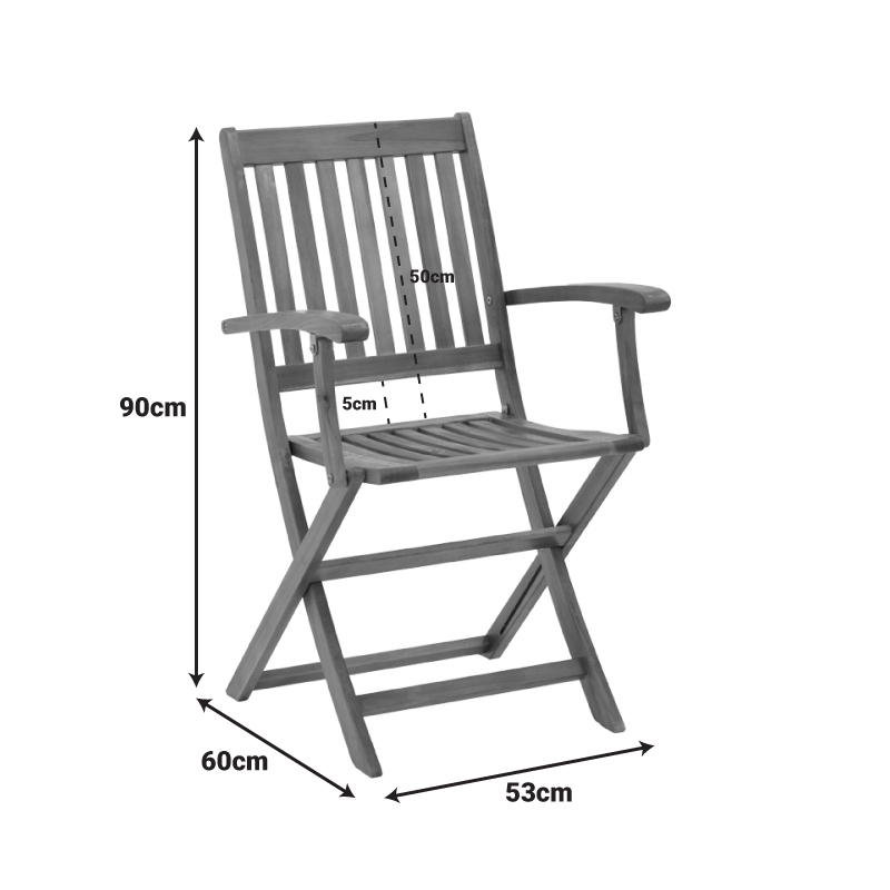 Πολυθρόνα Joter pakoworld πτυσσόμενη ξύλο ακακίας φυσικό 53x60x90εκ 9