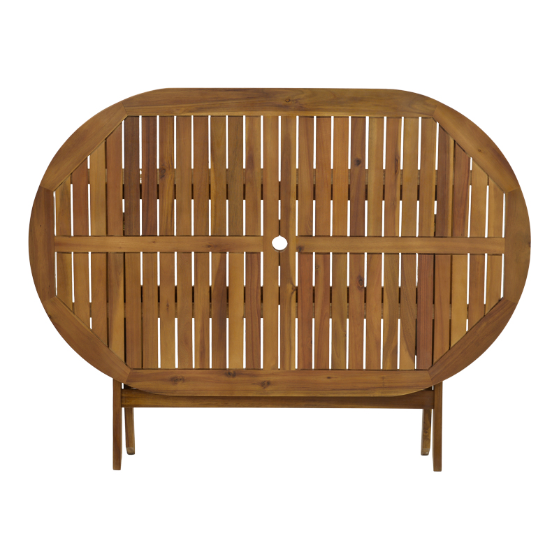 Τραπέζι Falov pakoworld πτυσσόμενο φυσικό μασίφ ξύλο ακακίας 130x80x72εκ 7