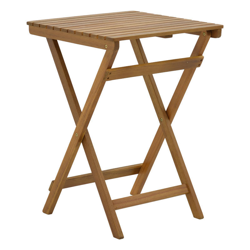 Τραπέζι Lazio pakoworld πτυσσόμενο φυσικό ξύλο ακακίας 50x50x70εκ 1