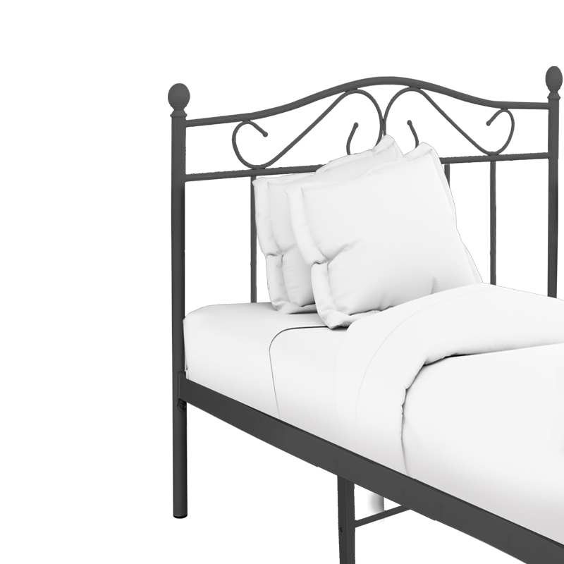 Κρεβάτι Yorick pakoworld μαύρο μεταλλικό 90x190εκ 2