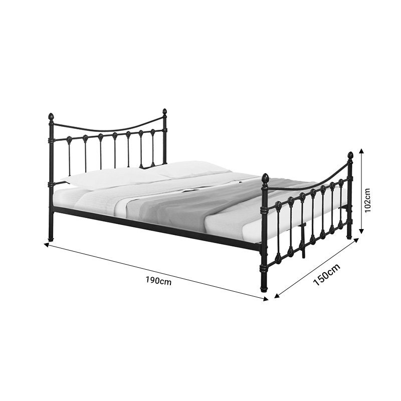 Κρεβάτι Beowulf pakoworld μαύρο μεταλλικό 150x200εκ 5