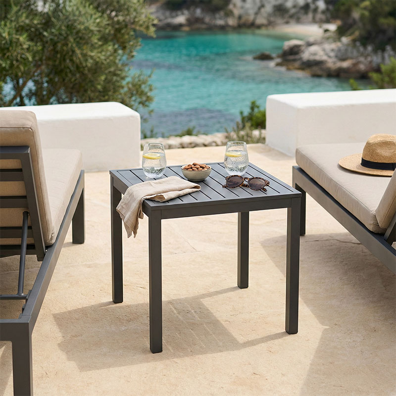 Τραπεζάκι παραλίας Kliton pakoworld αλουμίνιο σε ανθρακί απόχρωση 45x45x41εκ 2