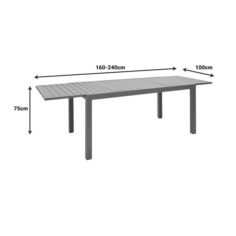Τραπέζι επεκτεινόμενο Lafla pakoworld αλουμίνιο σε σαμπανιζέ απόχρωση 160-240x90x75εκ 7