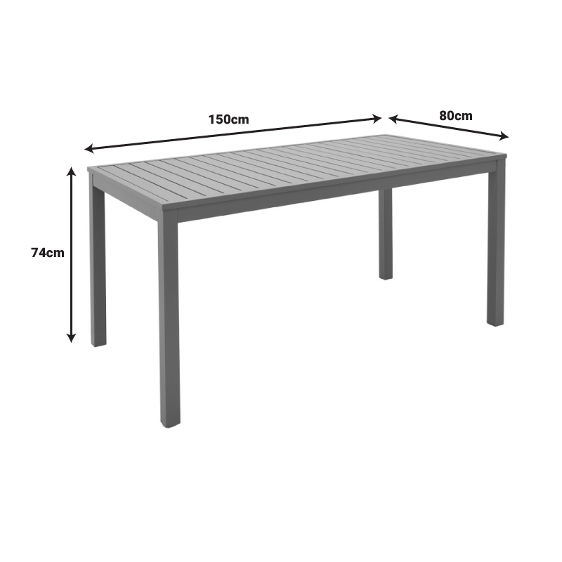 Τραπέζι Kliton pakoworld αλουμίνιο σε σαμπανιζέ απόχρωση 150x80x74εκ 5