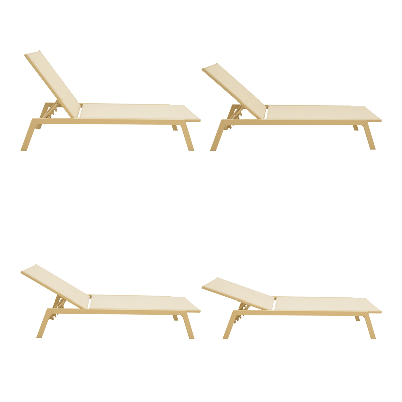 Ξαπλώστρα Boka pakoworld αλουμίνιο cappuccino- textilene σε σαμπανί 60x192x31εκ 2