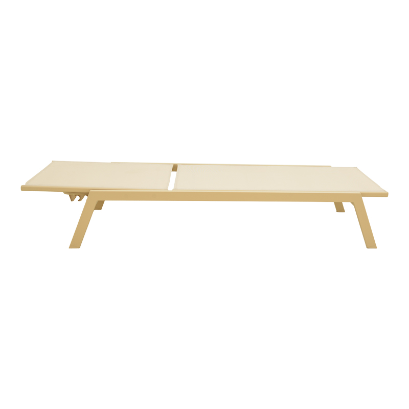 Ξαπλώστρα Boka pakoworld αλουμίνιο cappuccino- textilene σε σαμπανί 60x192x31εκ 3