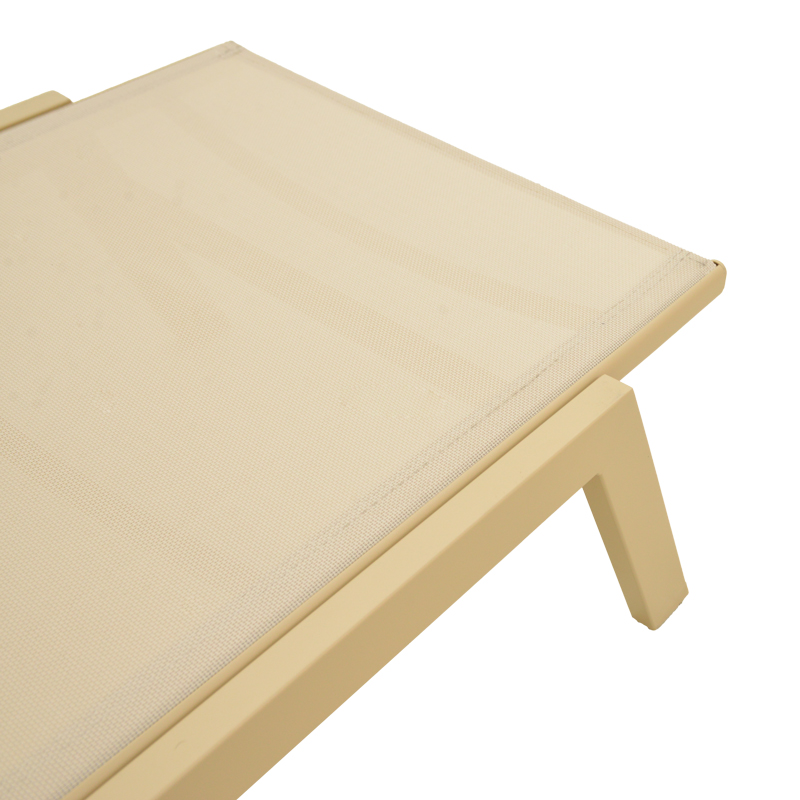 Ξαπλώστρα Boka pakoworld αλουμίνιο cappuccino- textilene σε σαμπανί 60x192x31εκ 6