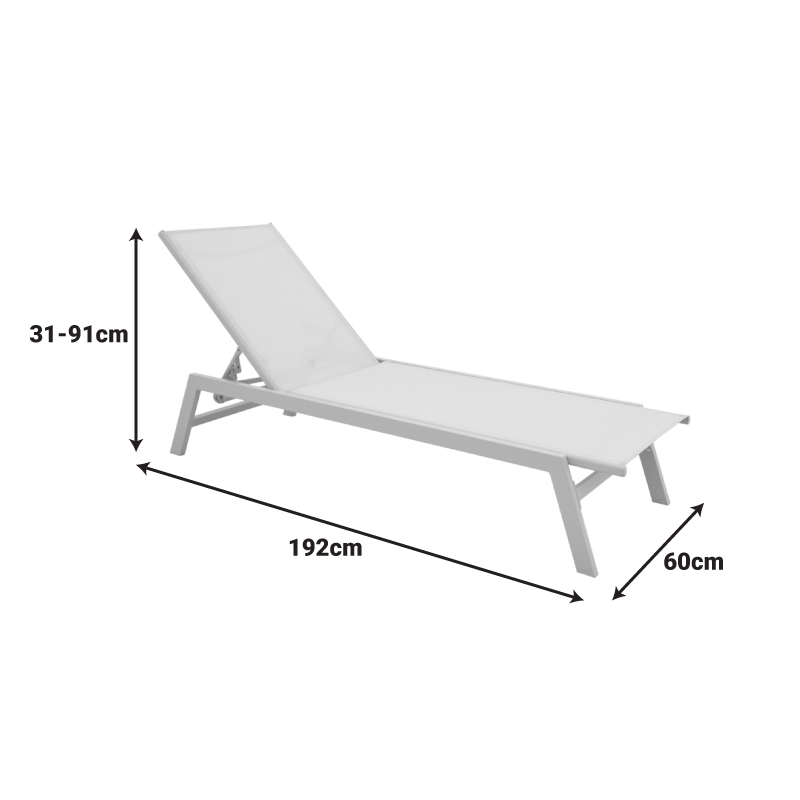 Ξαπλώστρα Boka pakoworld αλουμίνιο cappuccino- textilene σε σαμπανί 60x192x31εκ 7