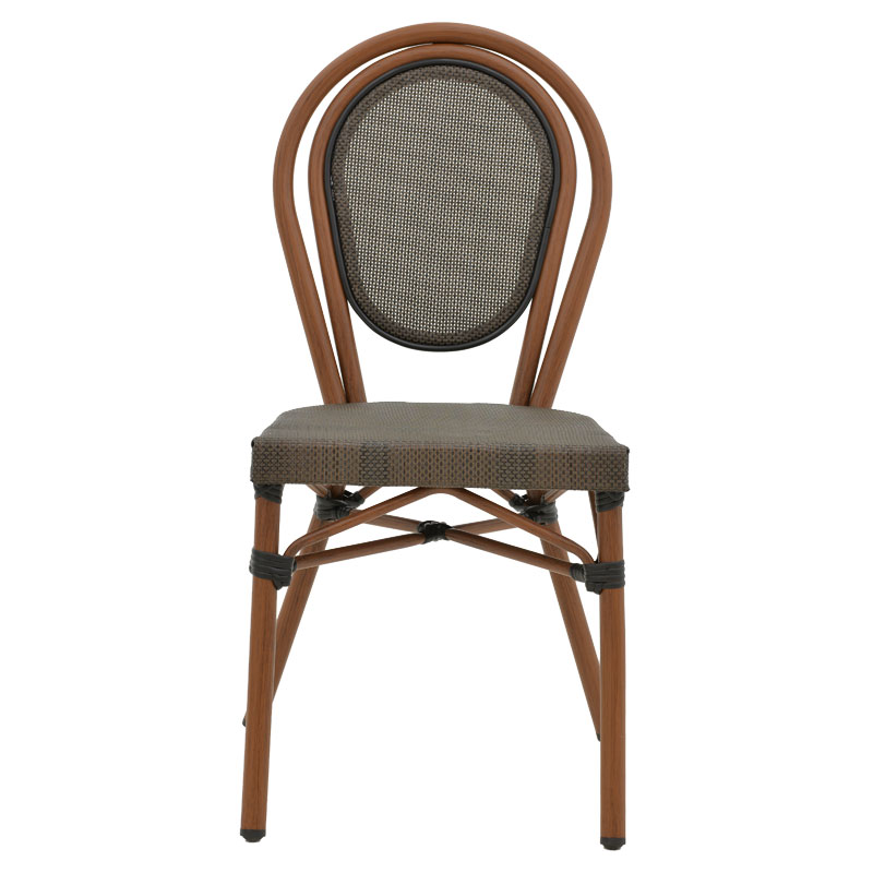 Καρέκλα Nacia pakoworld στοιβαζόμενη καρυδί αλουμίνιο-γκρι textilene 45x59x85εκ 5