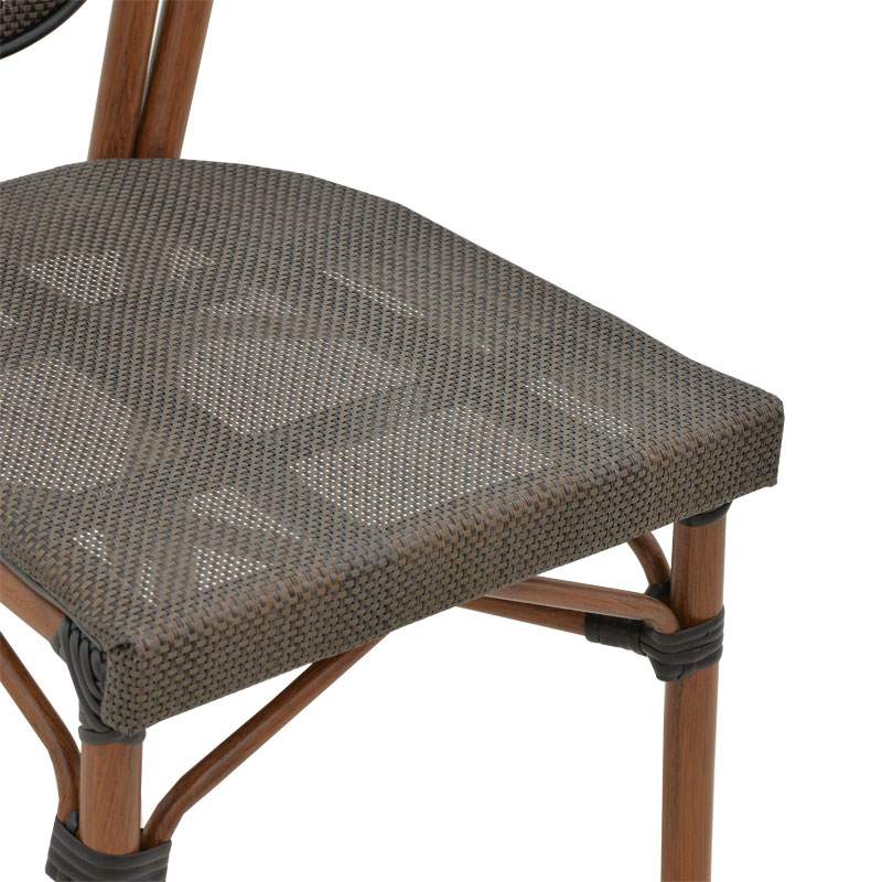 Καρέκλα Nacia pakoworld στοιβαζόμενη καρυδί αλουμίνιο-γκρι textilene 45x59x85εκ 7