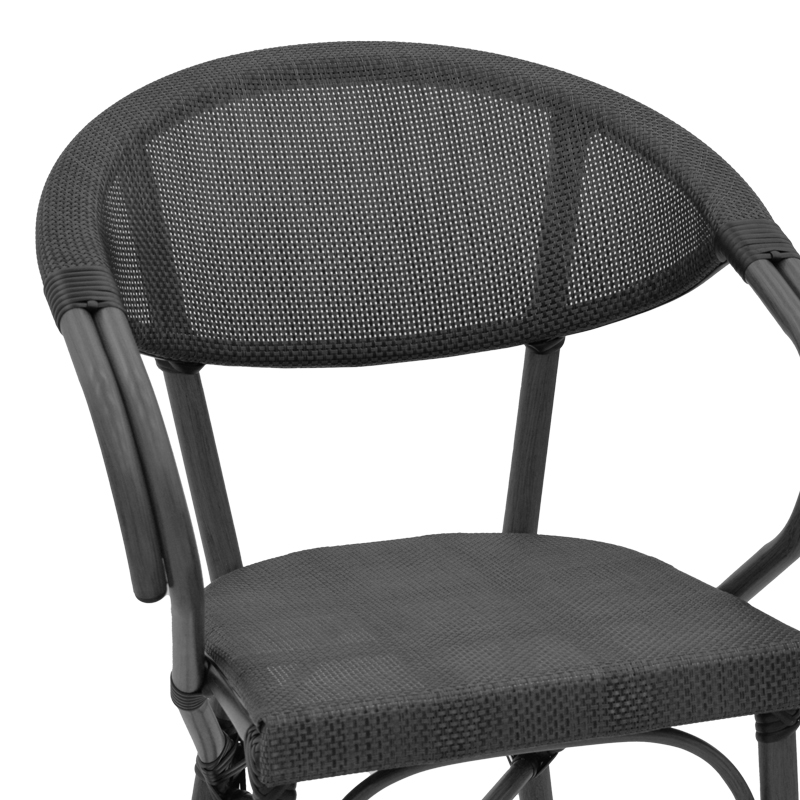 Σκαμπό μπαρ Efolian pakoworld μαύρο αλουμίνιο-μαύρο textilene 58x58x113εκ 6