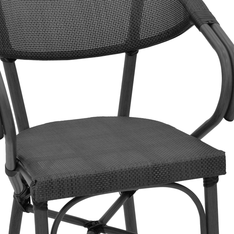 Σκαμπό μπαρ Efolian pakoworld μαύρο αλουμίνιο-μαύρο textilene 58x58x113εκ 7