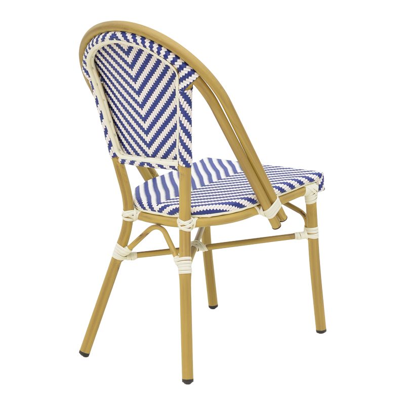 Καρέκλα Uamrin pakoworld στοιβαζόμενη φυσικό αλουμίνιο-λευκό και μπλε pe rattan 46x57x85εκ 3