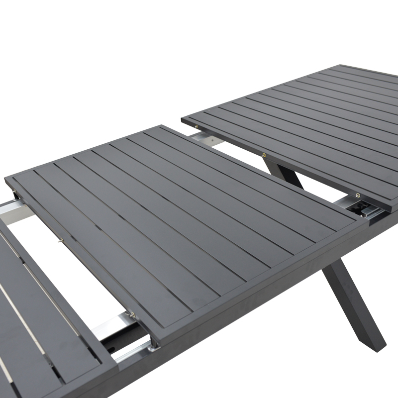 Τραπέζι επεκτεινόμενο Dagyn pakoworld ανθρακί αλουμίνιο 180-240x90x76εκ 7