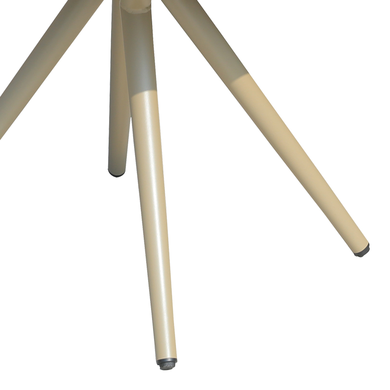 Τραπέζι Hilly pakoworld plywood και αλουμίνιο σε σαμπανιζέ απόχρωση Φ100x75εκ 3