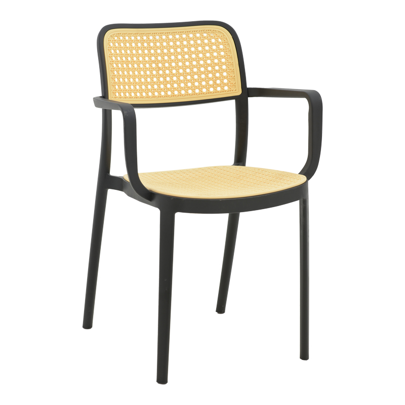 Πολυθρόνα Westley pakoworld pp φυσικό-μαύρο 58x47x81εκ 1